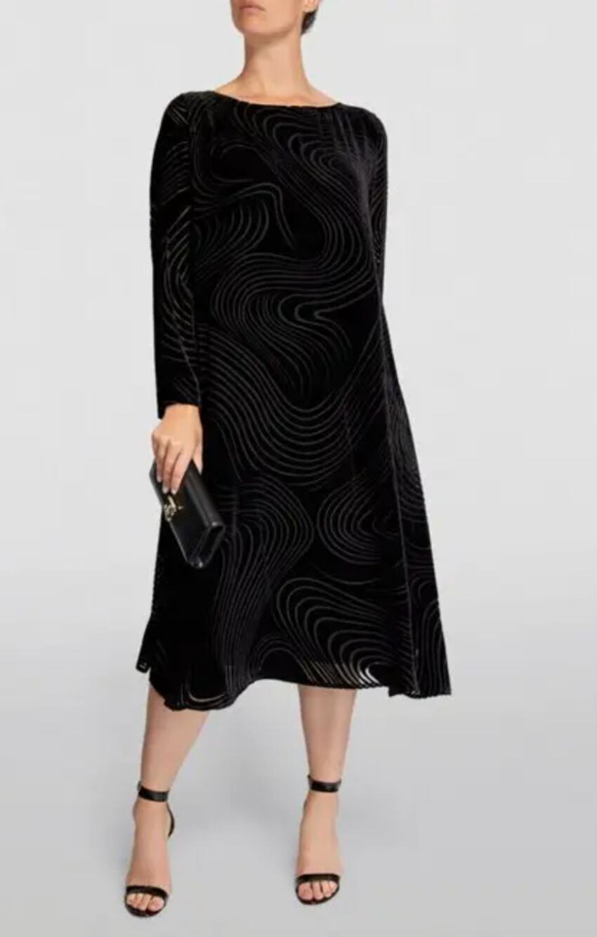 Marina Rinaldi Duca Formal Burnout Velvet Swirl A-Line Dress Size 18 Midi
